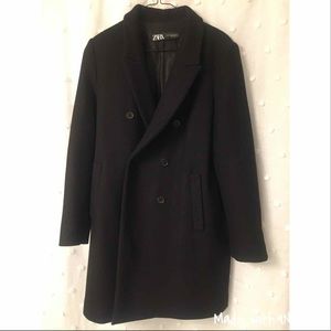 Black wool blend coat